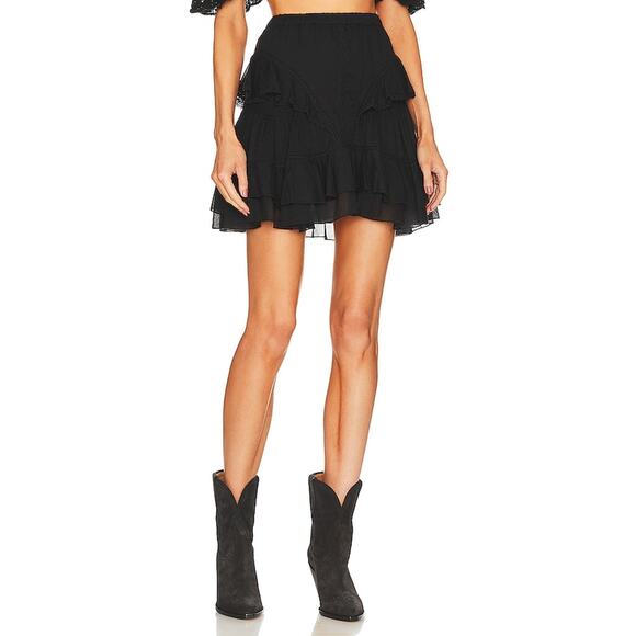Isabel Marant 'Moana' Black Cotton Skirt Size 8 - Picture 1 of 5